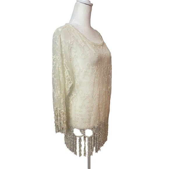 Dylan  Women’s Sheer Oversized Blouse Size Small . LTOP825 - Picture 2 of 4